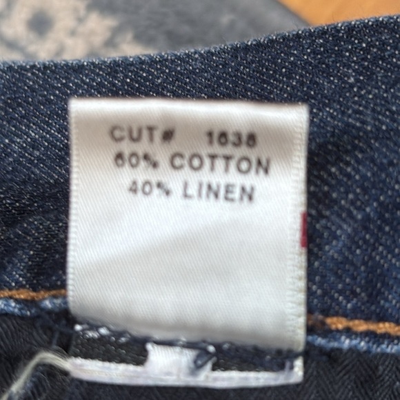 J Brand Kat Wide Leg Flare Cotton Linen Indigo Jeans 30 - Picture 12 of 12